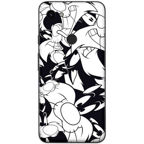 Looney Tunes Sylvester Super Sized Pattern Google Pixel 3a XL Skin